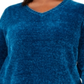 Karen Scott Women's V Neck Chenille Sweater Blue Size 0X