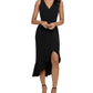 Xscape Women's Ruffled Fit & Flare MIDI Dress Black Size -13/14