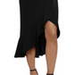 Xscape Women's Ruffled Fit & Flare MIDI Dress Black Size -13/14