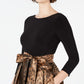 Jessica Howard Women's Cheetah Party Dress Black Size 14 Petite