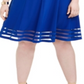Jessica Howard Women's Plus Illusion Detail Fit & Flare Dress Blue Size 20W
