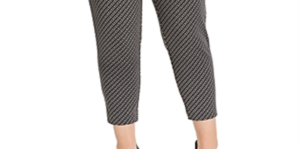 Michael Kors Women's Plus Cropped Chain-Print Pants Black Size 0X