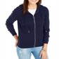 Tommy Hilfiger Women's Cotton Cable Knit Varsity Hoodie Blue Size M