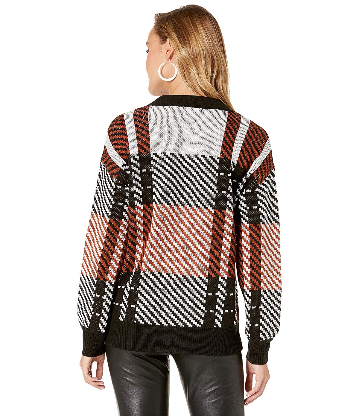 Sanctuary Women's Plaid You Made It Cardi Carnelian Plaid Sweater Brown Size S