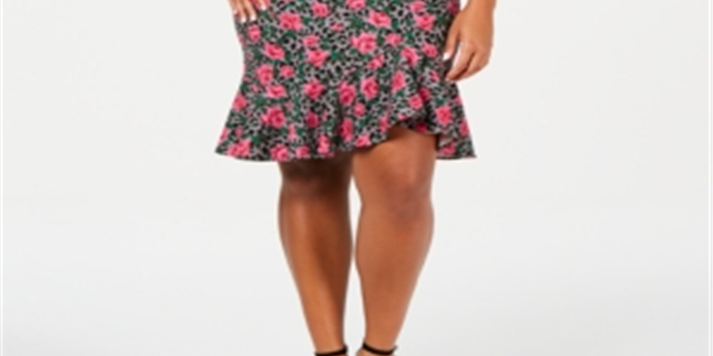 Betsey Johnson Women's Plus Flounce Hem Sheath Dress Pink Size 18W