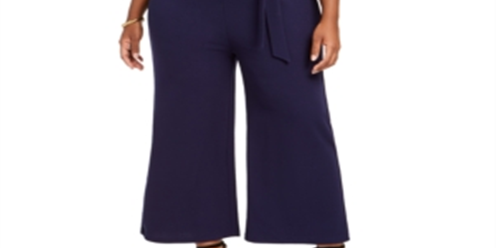 Almost Famous Women's Trendy Plus Off Shoulder Jumpsuit Blue Size 1X