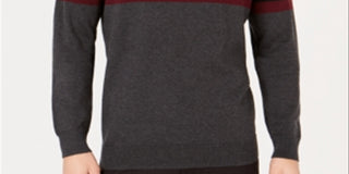 Alfani Men's Long Sleeve Crew Neck Pullover Sweater Gray Size Small