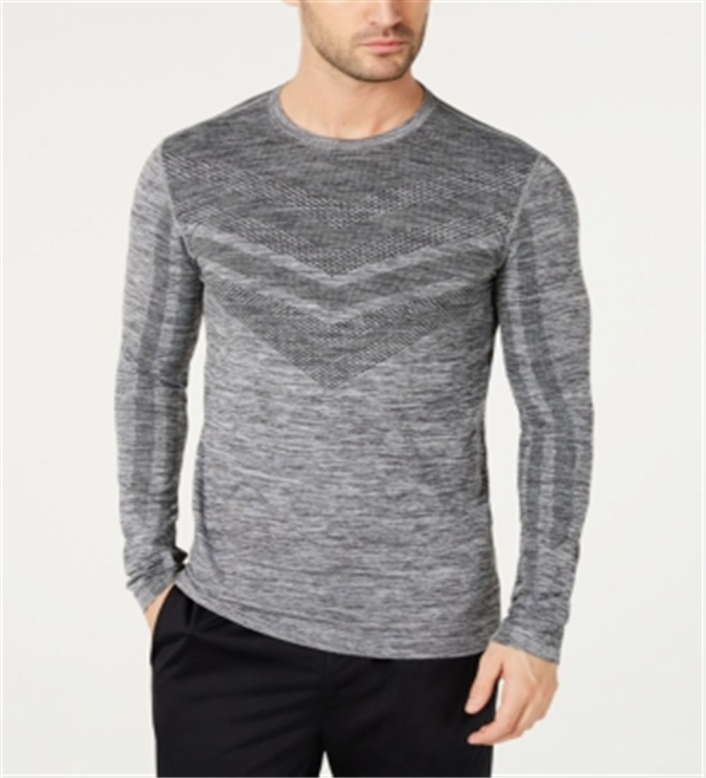 Ideology Men's Colorblocked Seamless Long Sleeve T-Shirt Grey Size X-Large
