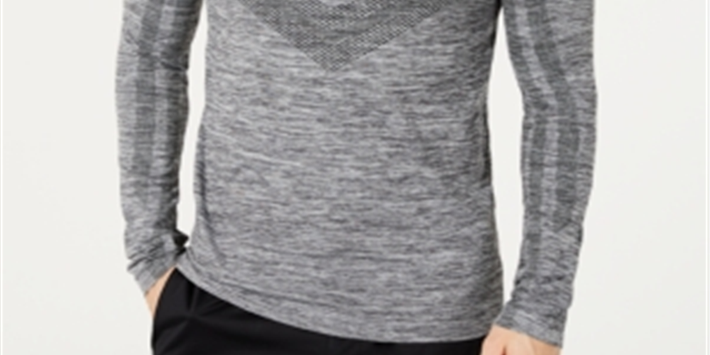 Ideology Men's Colorblocked Seamless Long Sleeve T-Shirt Grey Size X-Large