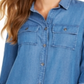 Charter Club Women's Denim Utility Shirt Blue Size Large