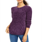 Karen Scott Women's Chenille Cable Knit Sweater Purple Size Petite S