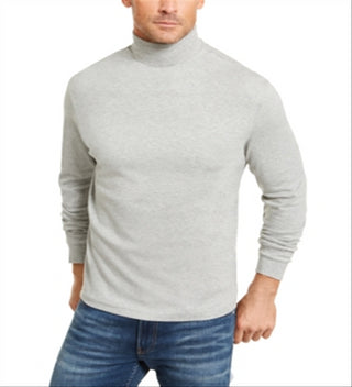 Club Room Men's Solid Turtleneck Shirt Gray Size Small