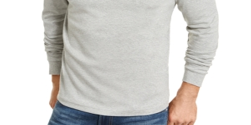 Club Room Men's Solid Turtleneck Shirt Gray Size Small