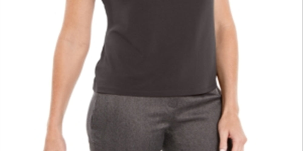 Kasper Women's Printed Keyhole Top Brown Size Large