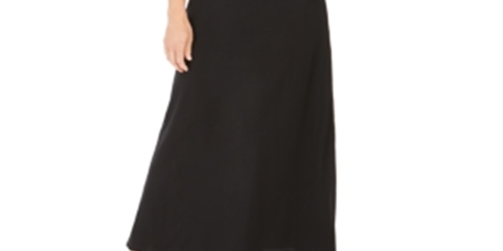 Jkara Womens Black Embellished Short Sleeve V Neck Maxi Evening Sheath Dress 6