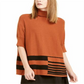 Alfani Women's Printed Poncho Sweater Brown Size 2XL