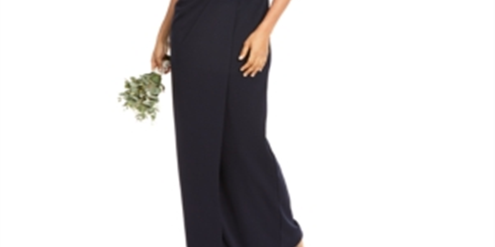 Adrianna Papell Women's Knit Crepe Dress Blue Size 18