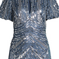 Aidan Mattox Women's Beaded Keyhole MIDI Dress Blue Grey - Size 6