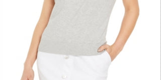 Charter Club Women's Sleeveless Crew Neck Sweater Gray Size X-Large