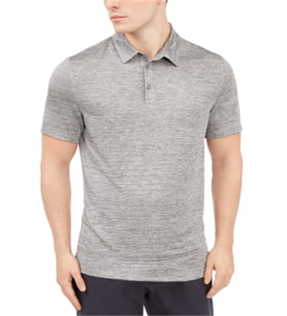 Alfani Men's Crinkle Textured Polo Shirt Gray Size XX-Large
