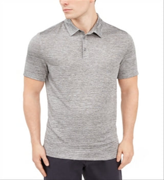Alfani Men's Crinkle Textured Polo Shirt Gray Size XX-Large