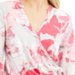 Alfani Women's Floral Print Surplice Top Pink Size -S