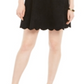 Pappagallo Women's  Faux-Suede Scalloped Dress Black Size 16
