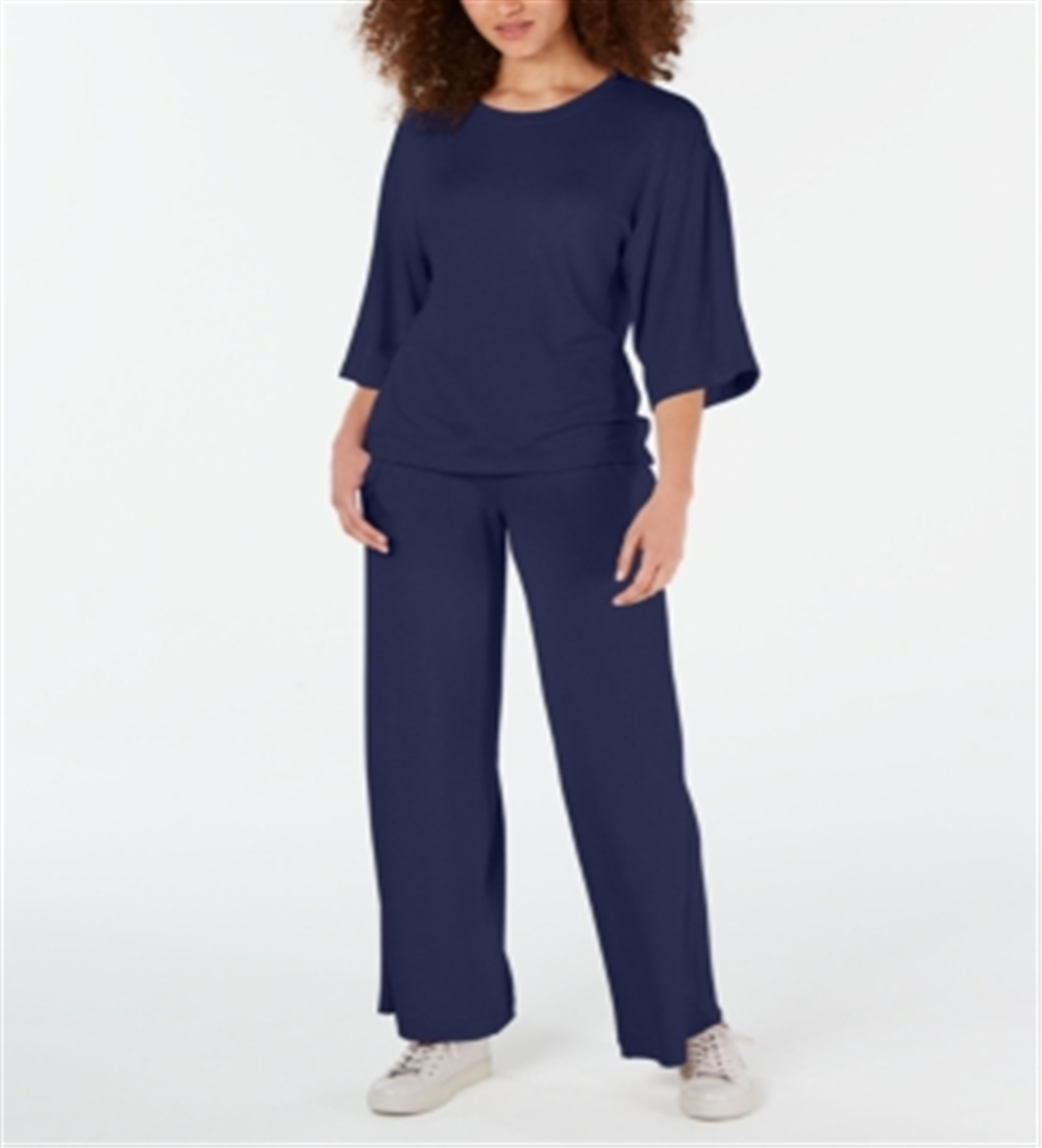 Ideology Women's Tie Back Top Blue Size 2XL