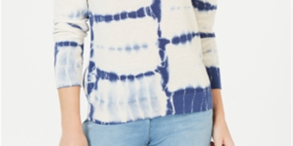 INC International Concepts Women's Cotton Ribbed Trim Pullover Sweater White Size XXL