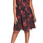 City Chic Women's Trendy Printed Lace Trim Dress Black Size 18W