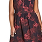 City Chic Women's Trendy Printed Lace Trim Dress Black Size 18W
