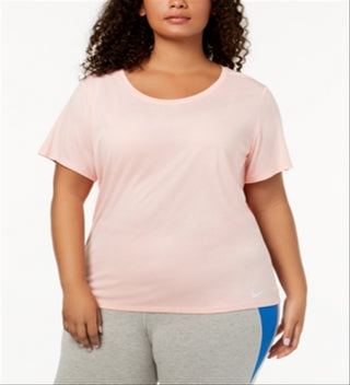 Nike Women's Plus Fitness Yoga Pullover Top Pink Size XL