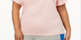 Nike Women's Plus Fitness Yoga Pullover Top Pink Size XL