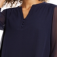 Charter Club Women's Sheer Sleeve Top Blue Size Medium