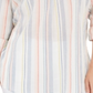 Charter Club Women's Vertical Stripe Popover Top White Size Small