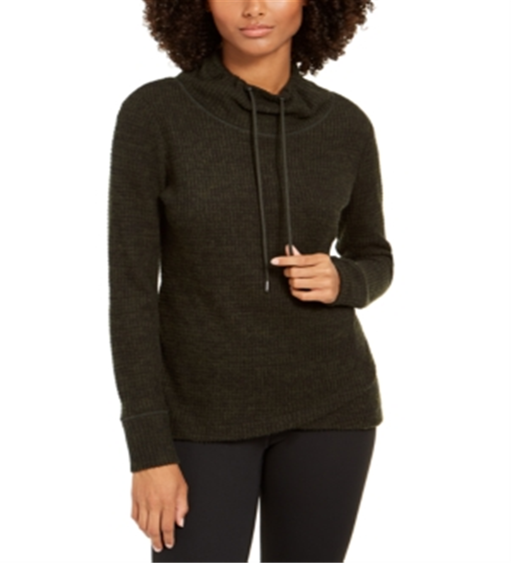 Ideology Women's Cowl Neck Tulip Hem Top Green Size XXL