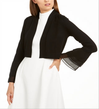 Calvin Klein Women's Cardigan Crop Cardigan Sweater Black Size Large