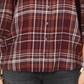 Style & Co Women's Plaid One Pocket Shirt Red Size XL