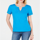 Charter Club Women's Turquoise Short Sleeve V Neck T-Shirt Top Blue Size XX-Large