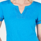 Charter Club Women's Turquoise Short Sleeve V Neck T-Shirt Top Blue Size XX-Large