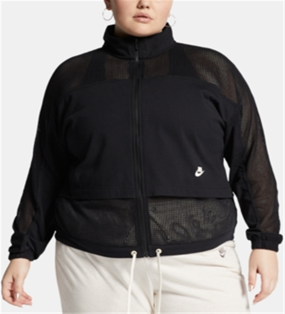 Nike Women's Plus Loose Fit Lightweight Athletic Jacket Black Size 2X
