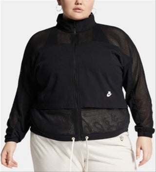 Nike Women's Plus Loose Fit Lightweight Athletic Jacket Black Size 2X