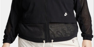 Nike Women's Plus Loose Fit Lightweight Athletic Jacket Black Size 2X