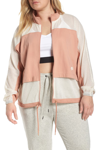 Nike Women's Plus Sportswear Mesh Jacket Pink Size 1X