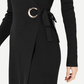 INC International Concepts Women's Wrap Sweater Dress Black Size Large