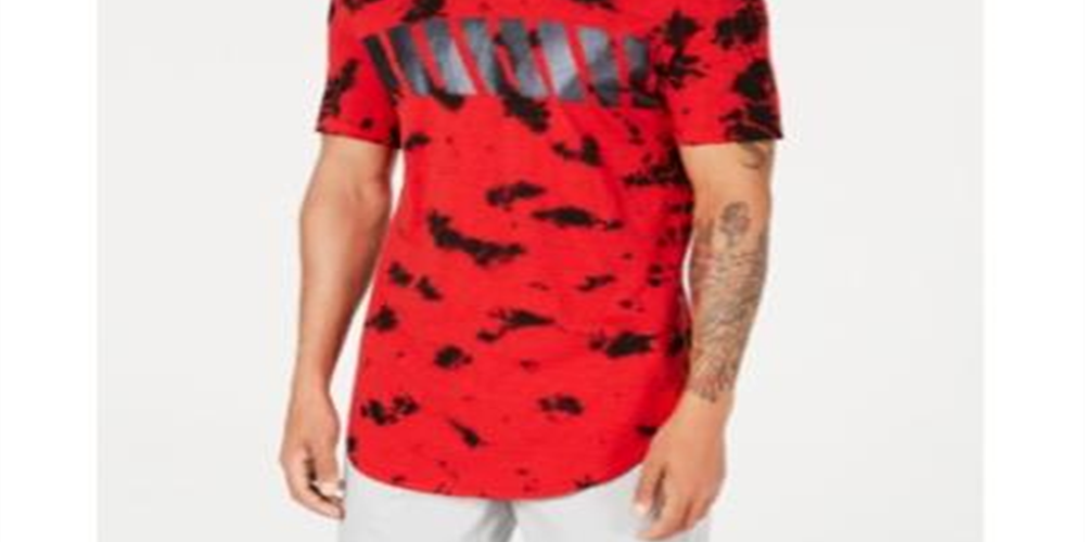 INC International Concepts Men's Tie Dye Plus T-Shirt Red Size Small