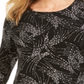 JM Collection Women's Printed Jacquard Top Black Size Small