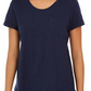 Style & Co Women's Cotton Crew Neck T-Shirt Navy Size XXL
