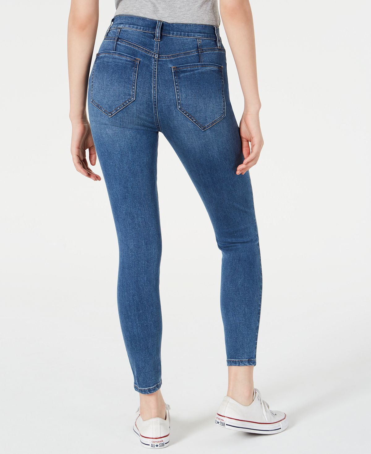 Celebrity Pink Women's Curvy High Rise Destructed Ankle Skinny Jeans Blue Size 9