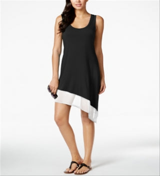Calvin Klein Women's Asymmetrical Swim Cover up Tank Dress Black Size Small